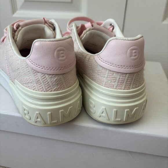 Balmanin B-Court trainers with pink jacquard monogram - Picture 3 of 4